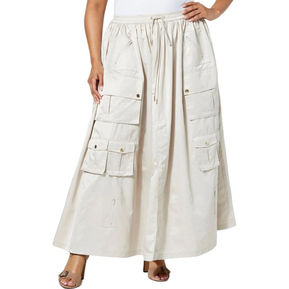 C Wonder by Christian Siriano Runway Sateen Maxi Cargo Skirt Moonbeam - Regular